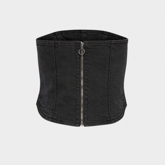 BNWT Aritzia Black denim bustier top - Picture 7 of 10